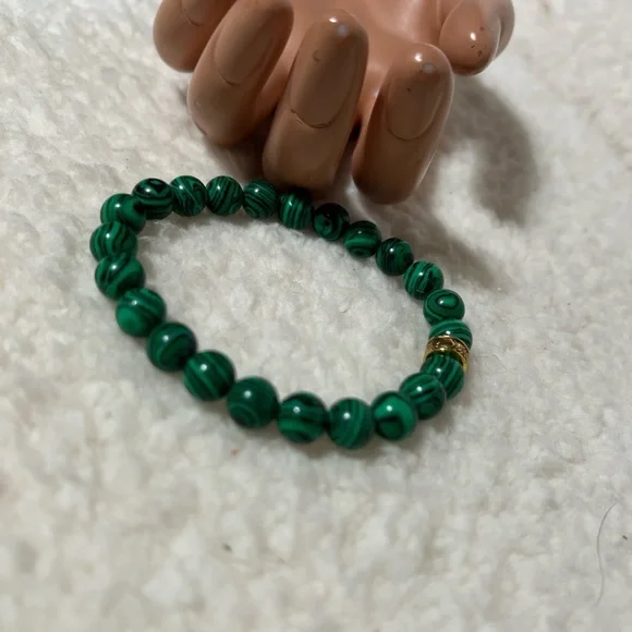 Bracelet 8.5mm Malachite Anxiety Calming Protection - Picture 6 of 8